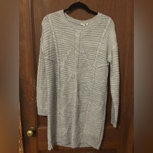 NWT Gap Plait Cable Knit Sweater Dress, Grey SIZE M